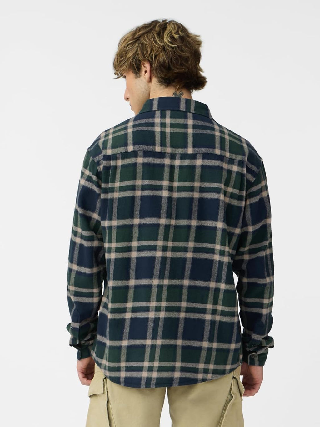 The Souled Store Plaid Shirt: Emerald Men and Boys Long Sleeves Collared Neck Button Front Cotton Relaxed Shirts