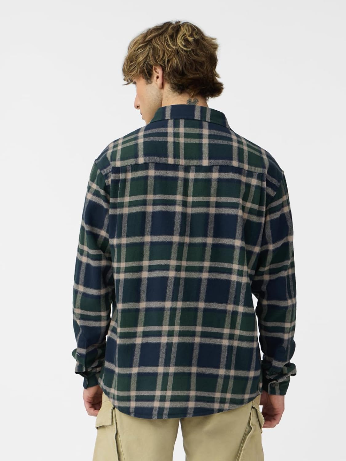 The Souled Store Plaid Shirt: Emerald Men and Boys Long Sleeves Collared Neck Button Front Cotton Relaxed Shirts