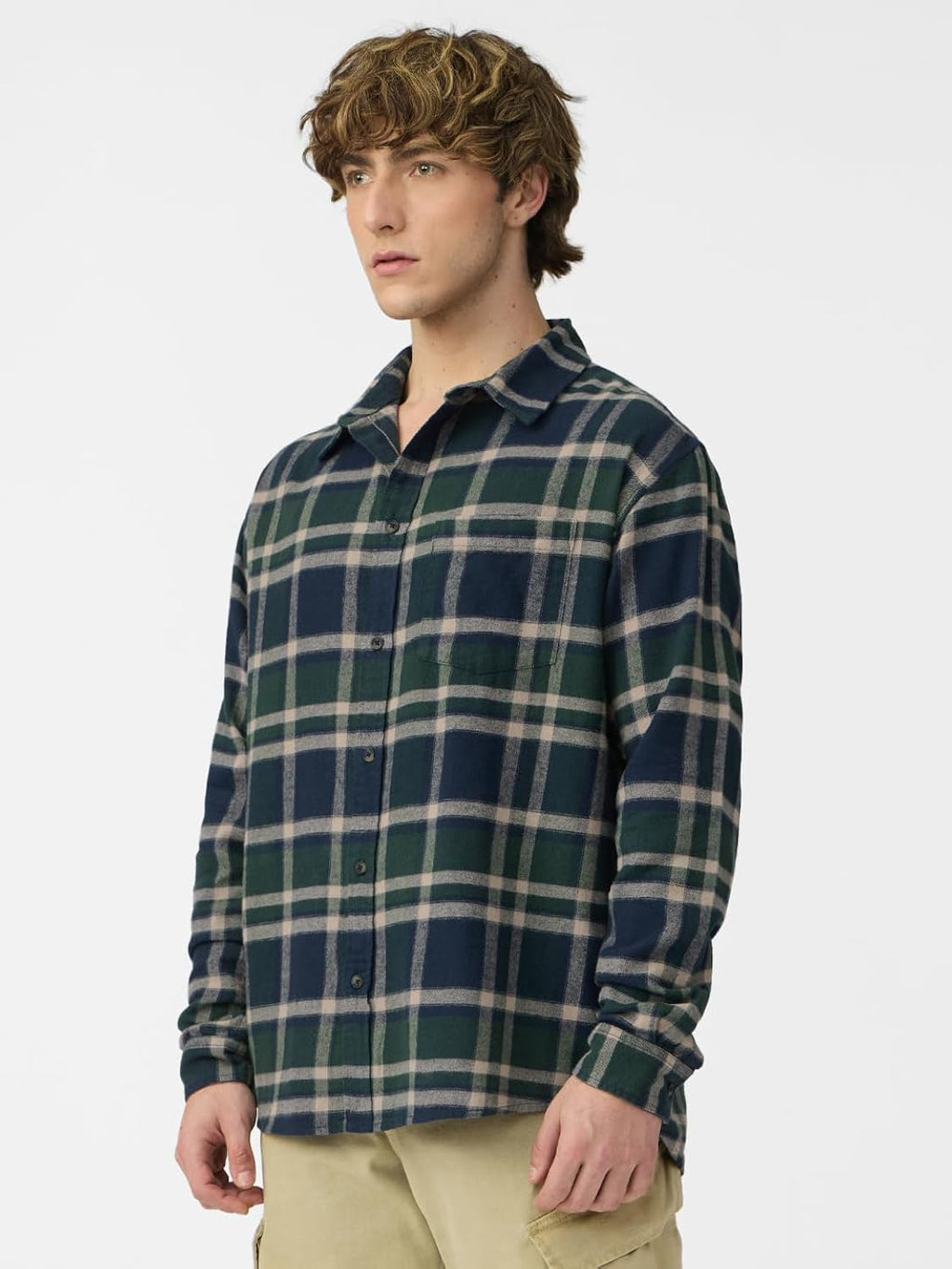 The Souled Store Plaid Shirt: Emerald Men and Boys Long Sleeves Collared Neck Button Front Cotton Relaxed Shirts