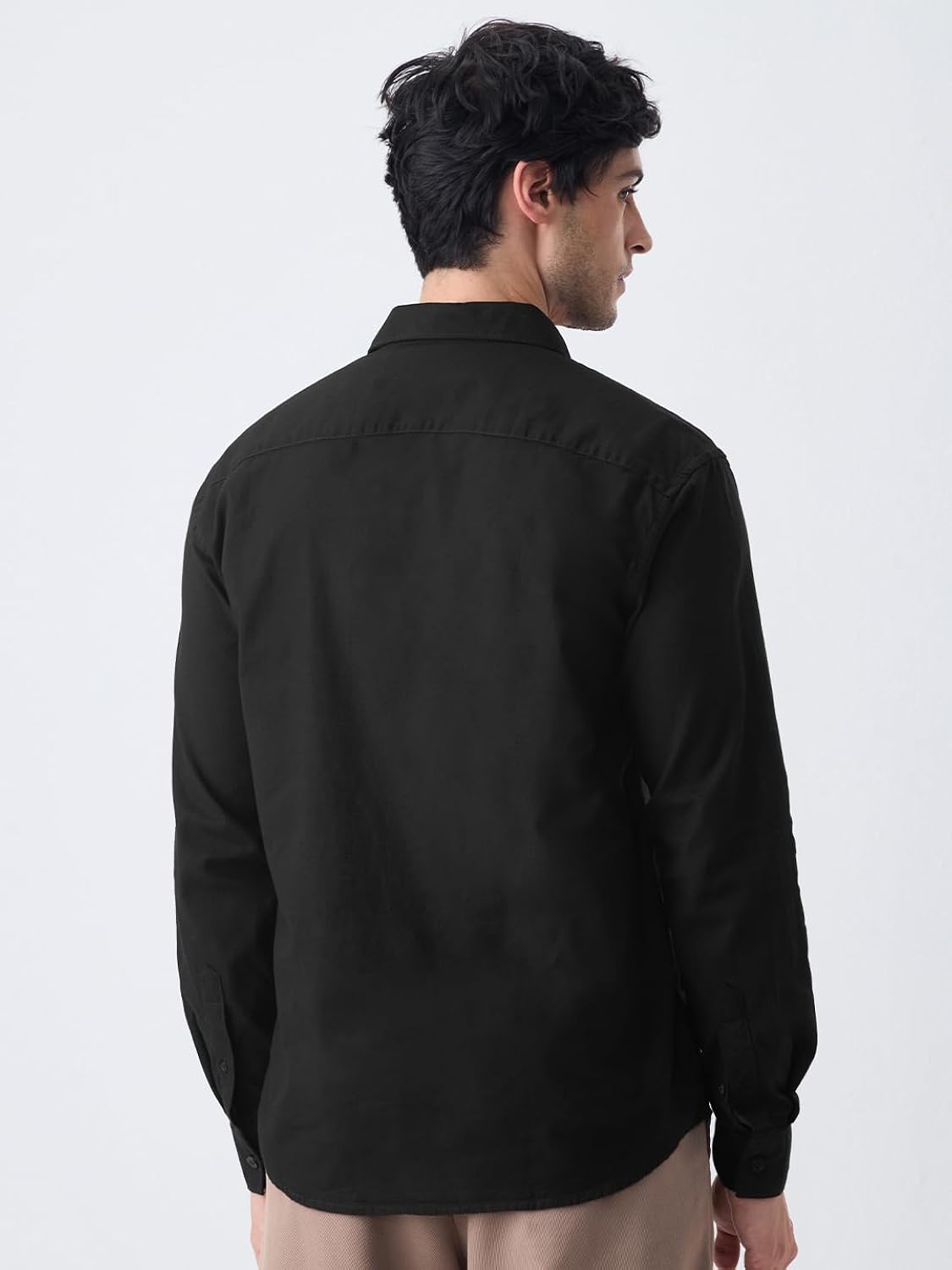 The Souled Store Cotton Linen: Men and Boys Long Sleeve Spread Collar Button Front Solid Regular Fit Officewear Summer Ready Easy to Style Casual Cotton Linen Shirt