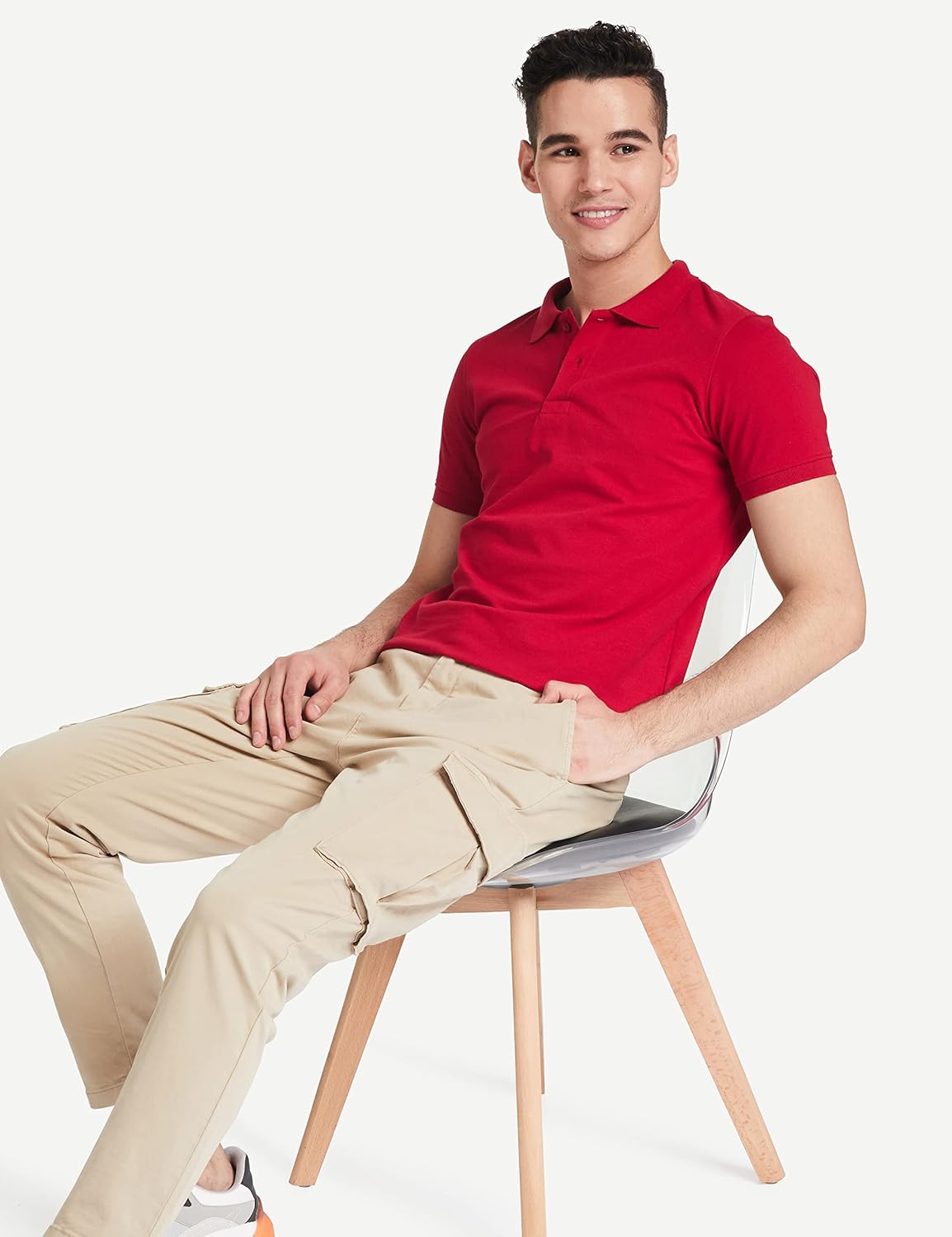 Men's Cotton Rich Solid Polo T-Shirt - Plain Regular Fit (Half Sleeves)